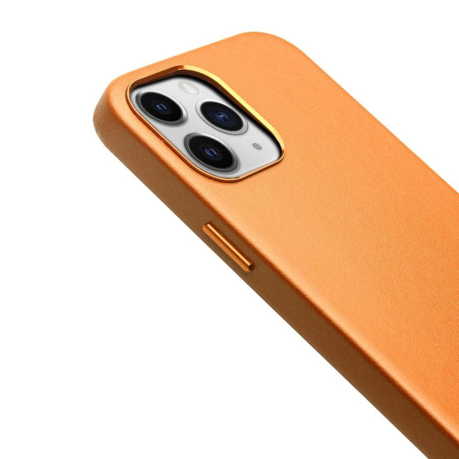 QIALINO For iPhone 12 | iPhone 12 Pro Premium Genuine Cowhide Leather Phone Case | Compatible with MagSafe
