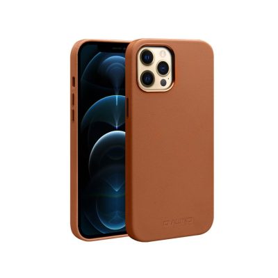 QIALINO For iPhone 12 Pro Max Genuine Cowhide Leather Phone Case | Compatible with MagSafe
