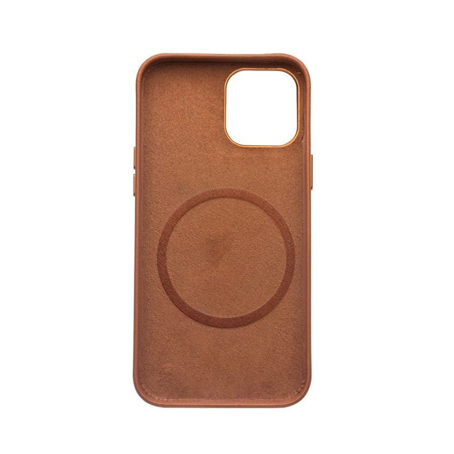 QIALINO For iPhone 12 Pro Max Genuine Cowhide Leather Phone Case | Compatible with MagSafe