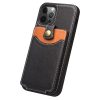 QIALINO for iPhone 12 Pro Max Case Business Style Card Slots Cowhide Leather Coated Phone Cover