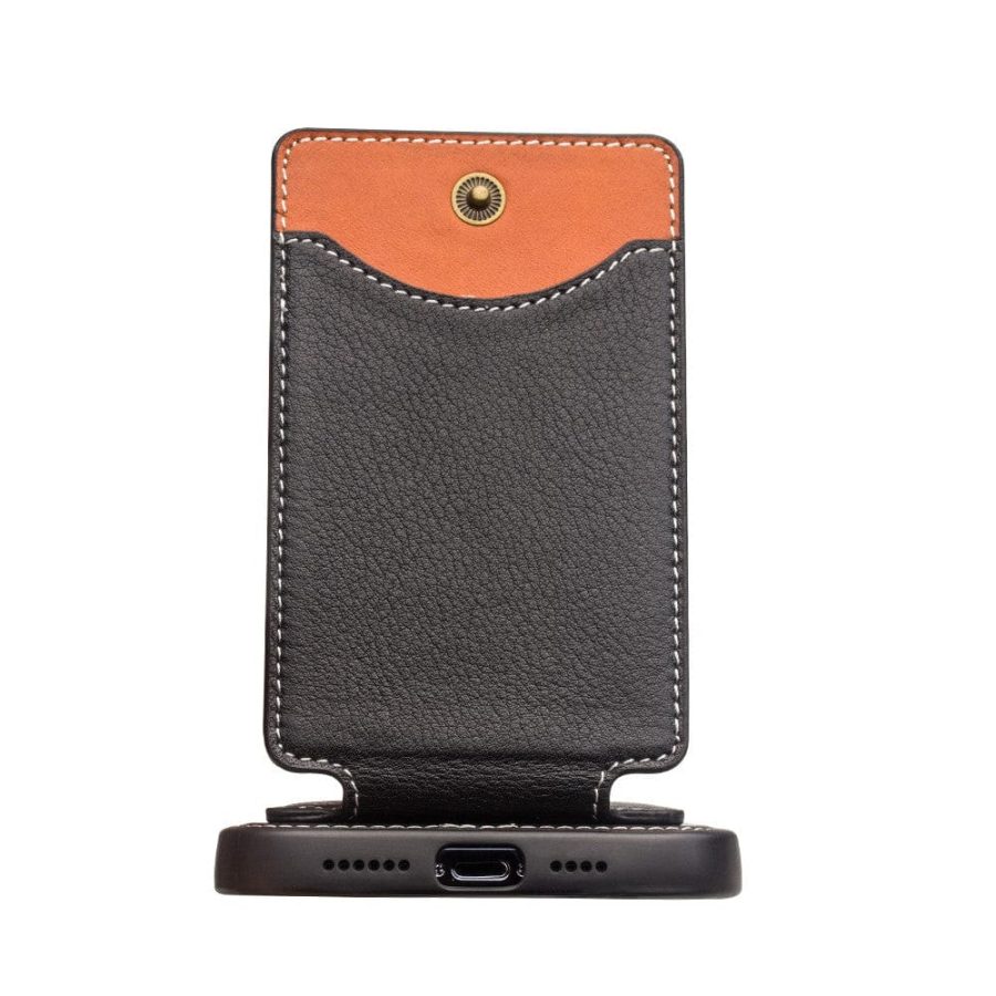 QIALINO for iPhone 12 Pro Max Case Business Style Card Slots Cowhide Leather Coated Phone Cover
