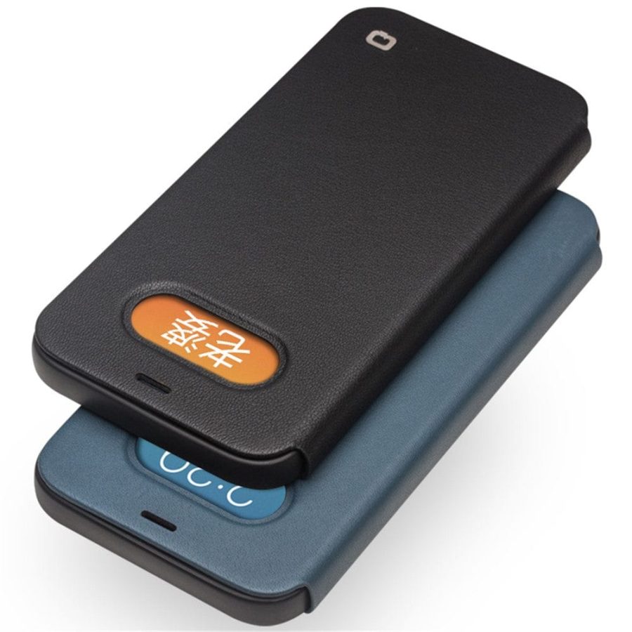QIALINO for iPhone 12 Pro Max Case Ultra Thin Premium Genuine Leather Flip Cover