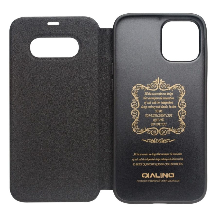 QIALINO for iPhone 12 Pro Max Case Ultra Thin Premium Genuine Leather Flip Cover