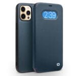 QIALINO for iPhone 12 Pro Max Case Ultra Thin Premium Genuine Leather Flip Cover