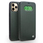 QIALINO for iPhone 12 Pro Max Case Ultra Thin Premium Genuine Leather Flip Cover