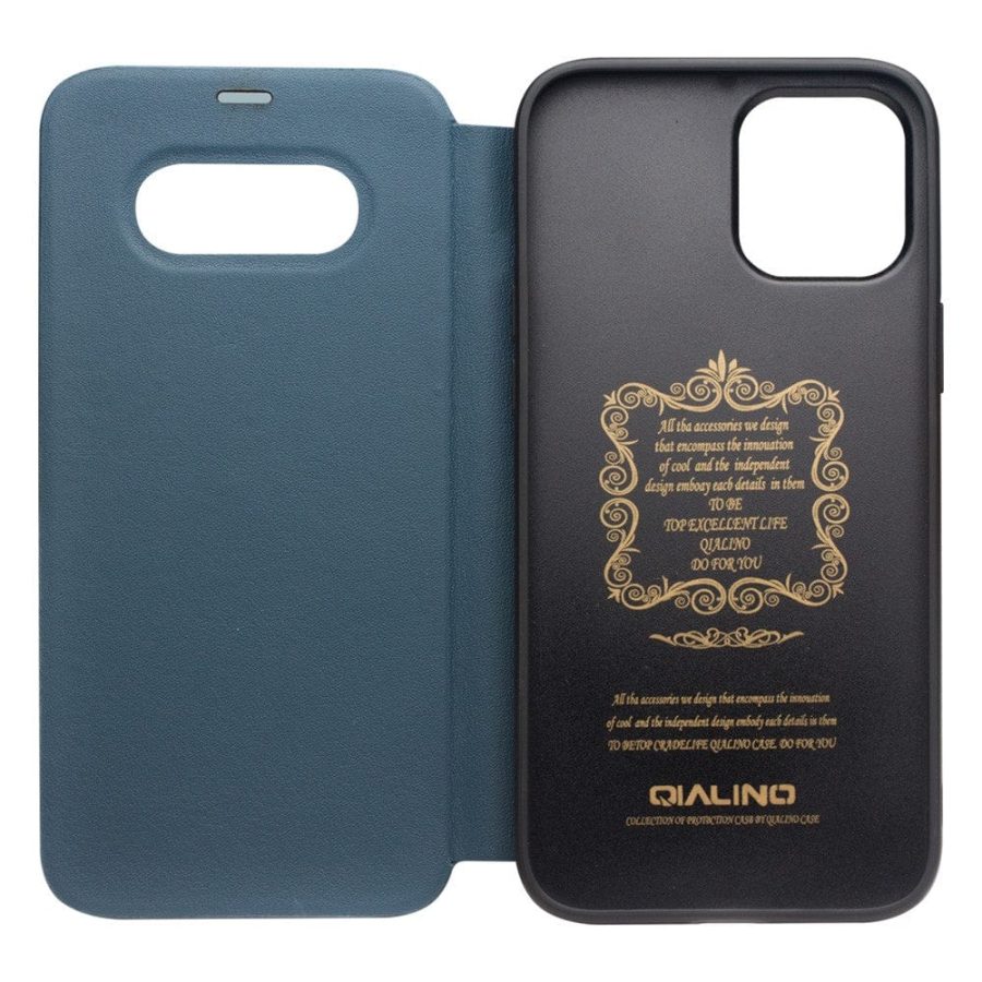 101126847C-4 QIALINO for iPhone 12 | 12 Pro Case Ultra Thin Premium Genuine Leather Flip Cover