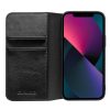 101129087A-2 QIALINO For iPhone 13 Mini Cowhide Leather Wallet All-round Protection Phone Cover