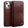 QIALINO For iPhone 13 Case Cowhide Leather Wallet Stand Phone Cover