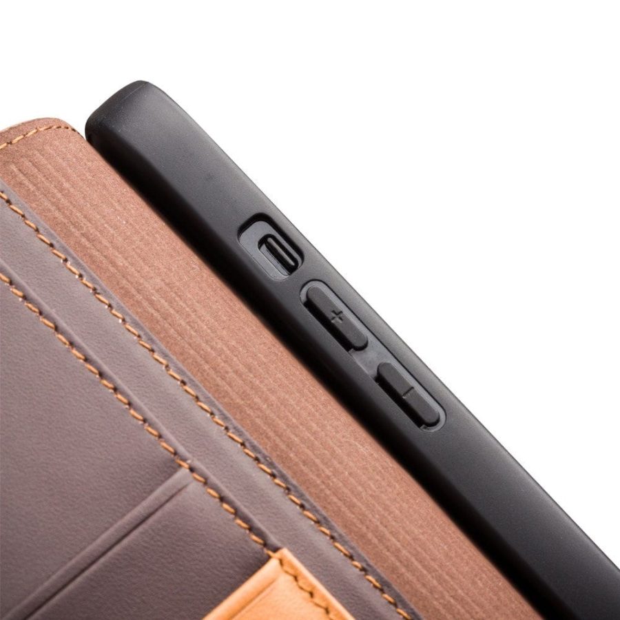 QIALINO for iPhone 13 Pro Case Folio Cowhide Leather Stand Wallet Phone Cover