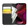 101129098A-3 QIALINO for iPhone 13 Mini Case Top Layer Cowhide Leather Full Protection Stand Wallet Phone Cover