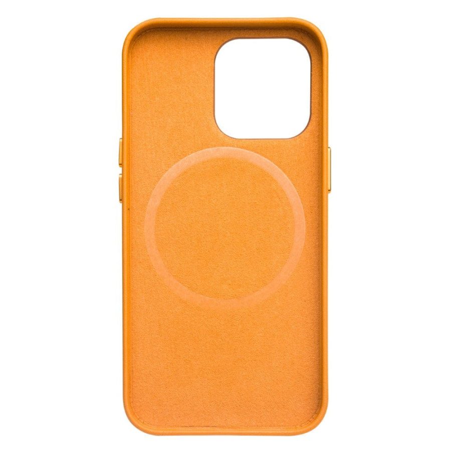 QIALINO For iPhone 13 Pro Genuine Cowhide Leather Phone Case | Compatible with MagSafe