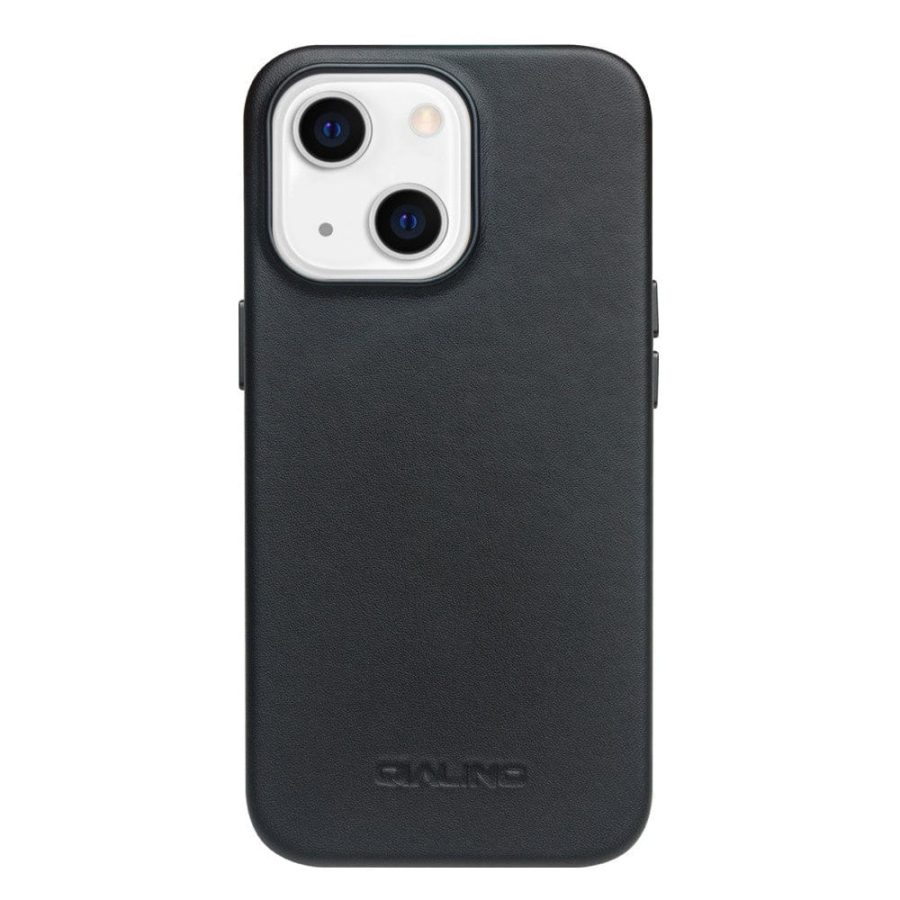101129605B-1 QIALINO for iPhone 13 Mini Case Magnetic Anti-Fall Genuine Leather Shockproof Phone Cover