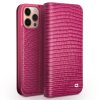 QIALINO for iPhone 13 Pro Case Scratch Resistant Wallet Stand Crocodile Texture Genuine Leather Anti-Shock Phone Cover