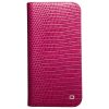 QIALINO for iPhone 13 Pro Case Scratch Resistant Wallet Stand Crocodile Texture Genuine Leather Anti-Shock Phone Cover