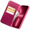 QIALINO for iPhone 13 Pro Case Scratch Resistant Wallet Stand Crocodile Texture Genuine Leather Anti-Shock Phone Cover