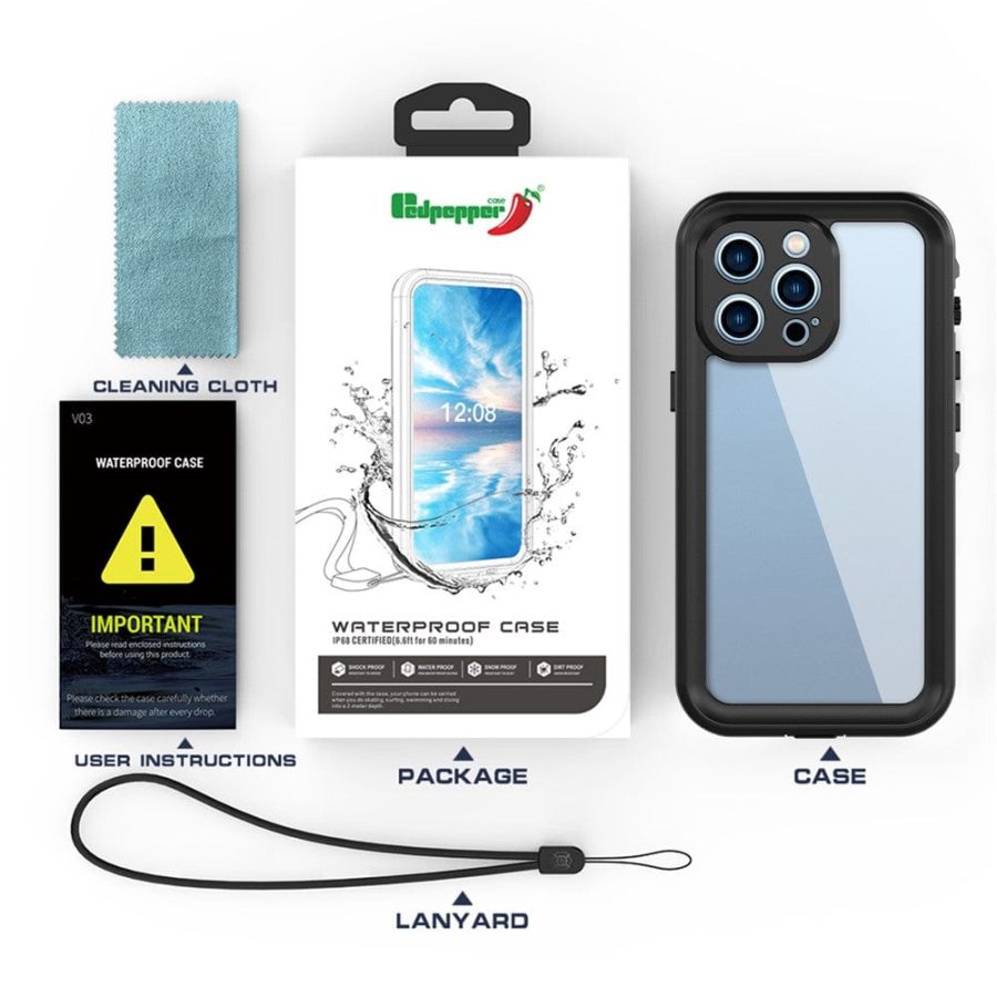 REDPEPPER Dot+ Series for iPhone 13 Pro IP68 Waterproof Clear Phone Case