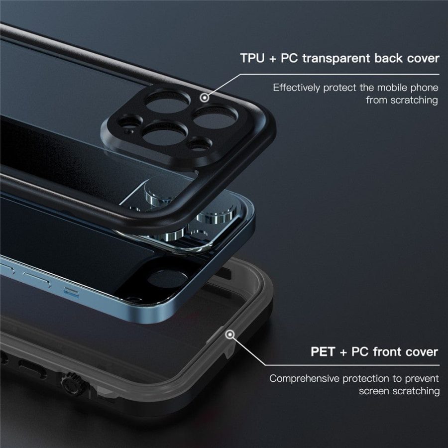 REDPEPPER Dot+ Series for iPhone 13 Pro IP68 Waterproof Clear Phone Case