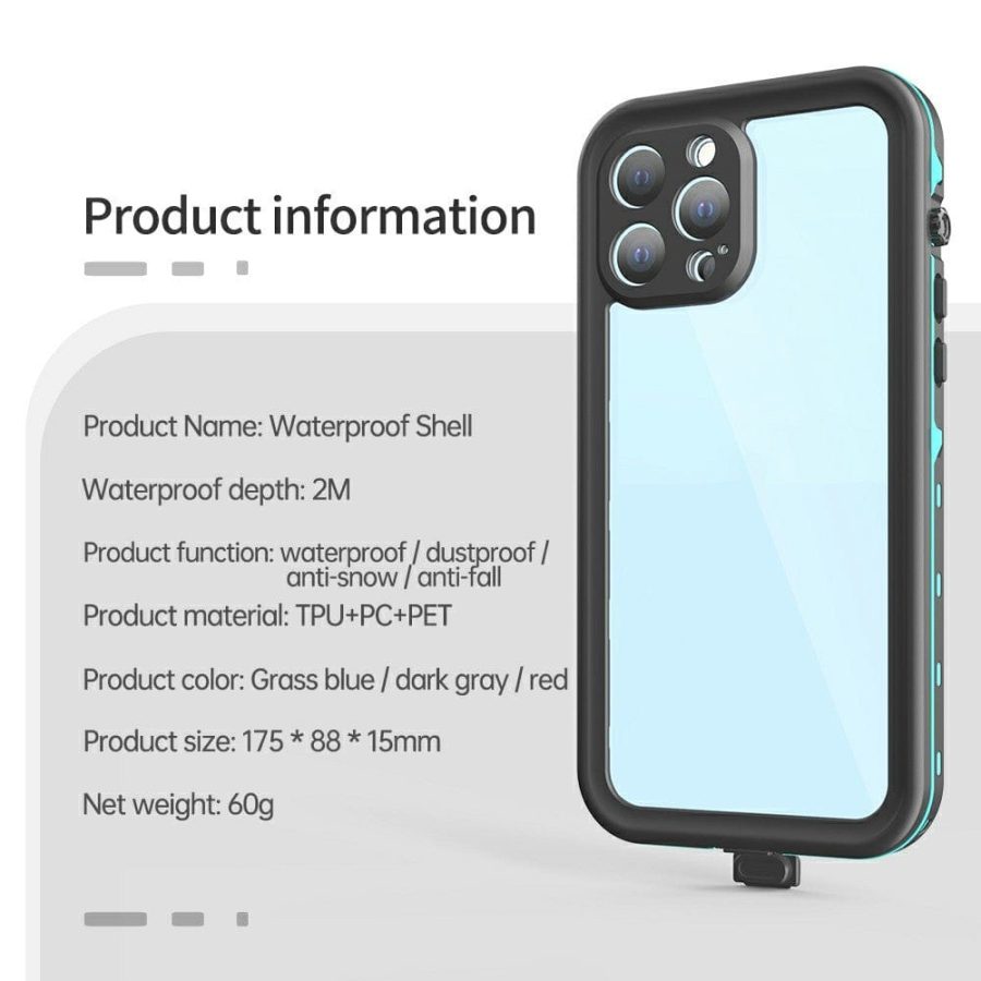 REDPEPPER Dot+ Series For iPhone 13 Pro Max Case IP68 Waterproof Clear Phone Cover