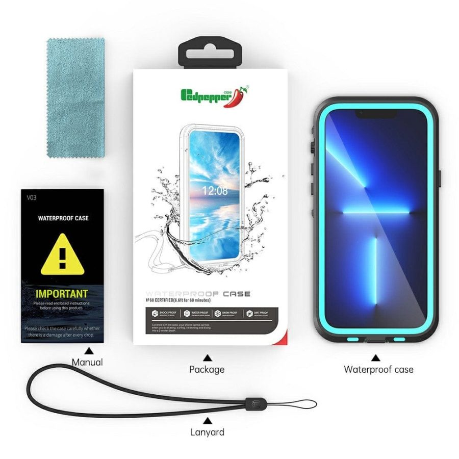 REDPEPPER Dot+ Series For iPhone 13 Pro Max Case IP68 Waterproof Clear Phone Cover
