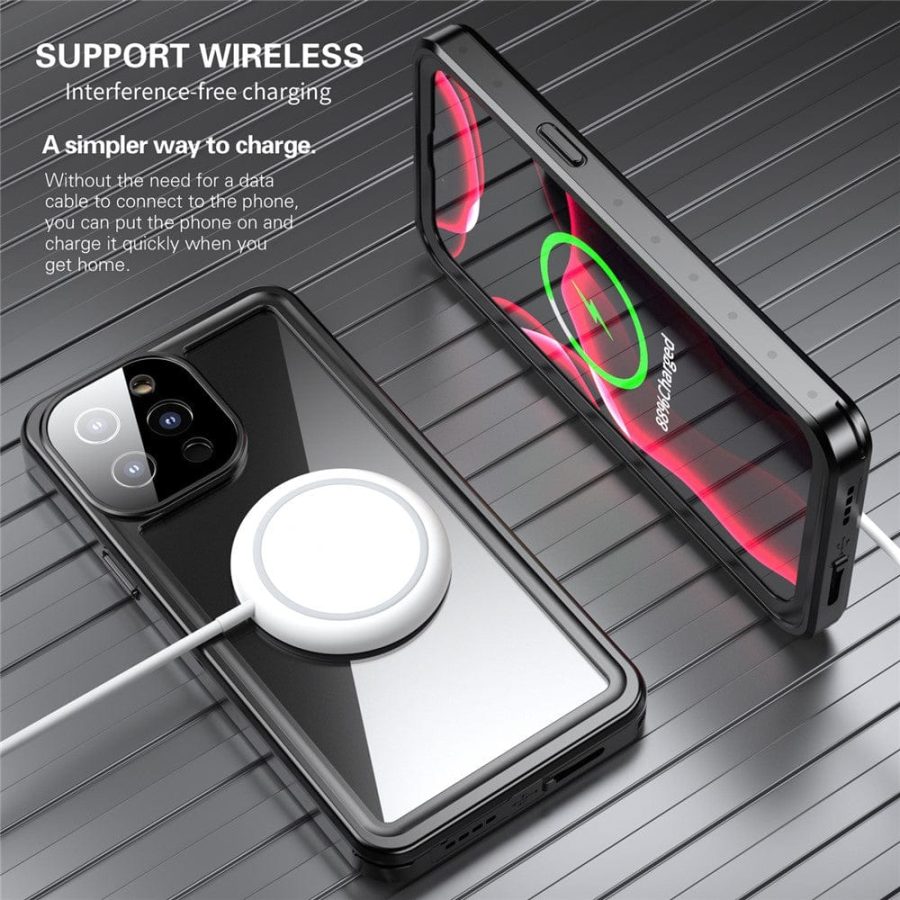 101130901A-6 REDPEPPER PRO Series for iPhone 13 Pro Max IP68 Waterproof Shockproof Clear Phone Case