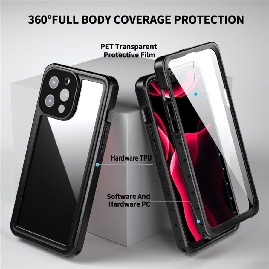 101130901A-8 REDPEPPER PRO Series for iPhone 13 Pro Max IP68 Waterproof Shockproof Clear Phone Case