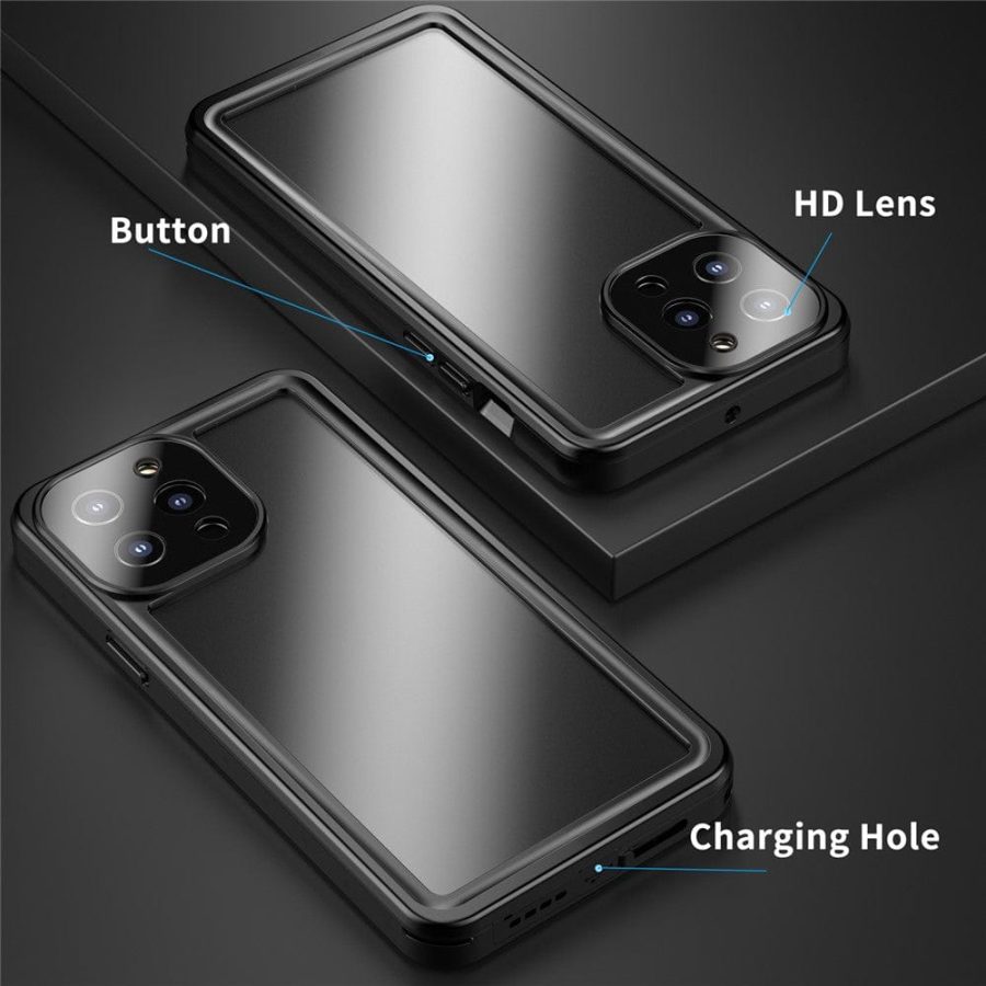 101130901A-9 REDPEPPER PRO Series for iPhone 13 Pro Max IP68 Waterproof Shockproof Clear Phone Case