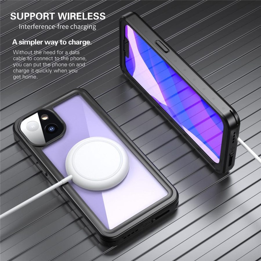 101130903A-2 REDPEPPER PRO Series for iPhone 13 IP68 Waterproof Shockproof Clear Phone Case