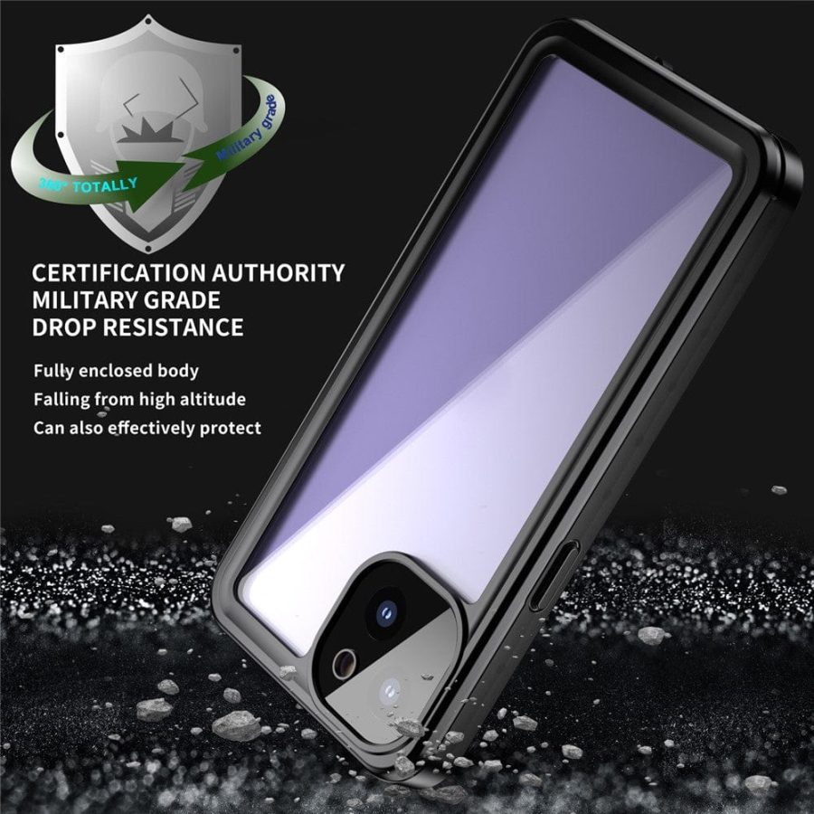 101130903A-3 REDPEPPER PRO Series for iPhone 13 IP68 Waterproof Shockproof Clear Phone Case