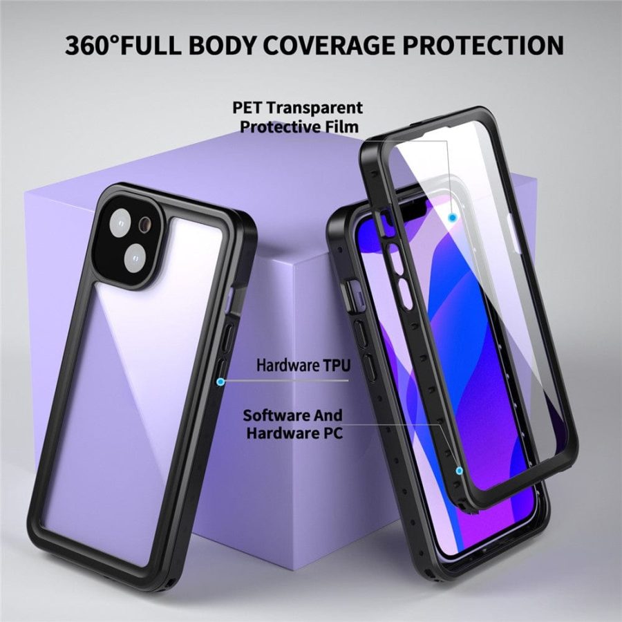 101130903A-8 REDPEPPER PRO Series for iPhone 13 IP68 Waterproof Shockproof Clear Phone Case