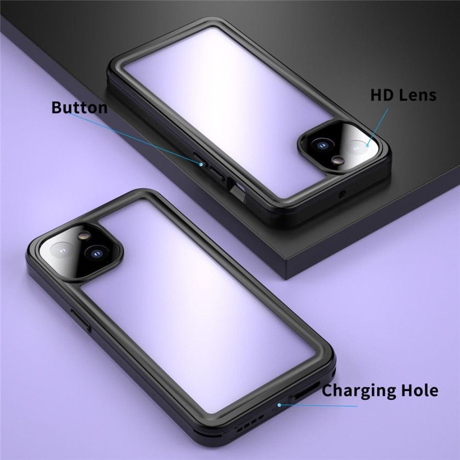 101130903A-9 REDPEPPER PRO Series for iPhone 13 IP68 Waterproof Shockproof Clear Phone Case