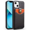QIALINO for iPhone 13 Case Business Style Card Slots Cowhide Leather Coated Phone Cover