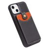 QIALINO for iPhone 13 Case Business Style Card Slots Cowhide Leather Coated Phone Cover