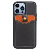 QIALINO for iPhone 13 Pro Case Business Style Card Slots Cowhide Leather Coated Phone Cover