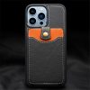 QIALINO for iPhone 13 Pro Case Business Style Card Slots Cowhide Leather Coated Phone Cover