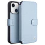 QIALINO for iPhone 13 Case Business Style Genuine Cowhide Leather Wallet Phone Cover