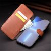 101131978B-7 QIALINO for iPhone 13 Pro Business Style Genuine Cowhide Leather Wallet Cover Magnetic Clasp Phone Case