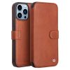 101131978C-1 QIALINO for iPhone 13 Pro Business Style Genuine Cowhide Leather Wallet Cover Magnetic Clasp Phone Case