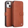 101131980C-1 QIALINO for iPhone 13 Mini Case Genuine Cowhide Leather Wallet Protective Phone Cover