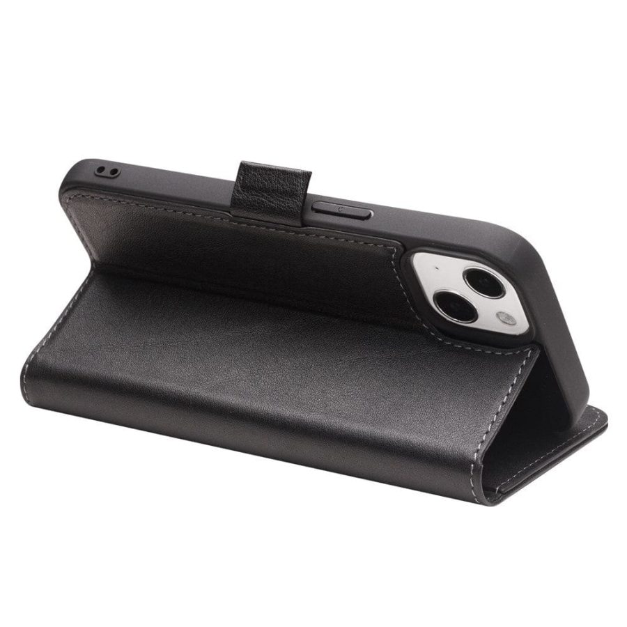 QIALINO For iPhone 13 Classic Cowhide Leather Case Wallet Stand Phone Cover