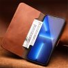 QIALINO For iPhone 13 Classic Cowhide Leather Case Wallet Stand Phone Cover