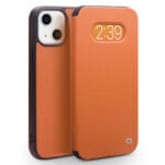 QIALINO for iPhone 13 Mini Case Ultra Thin Premium Genuine Leather Flip Cover