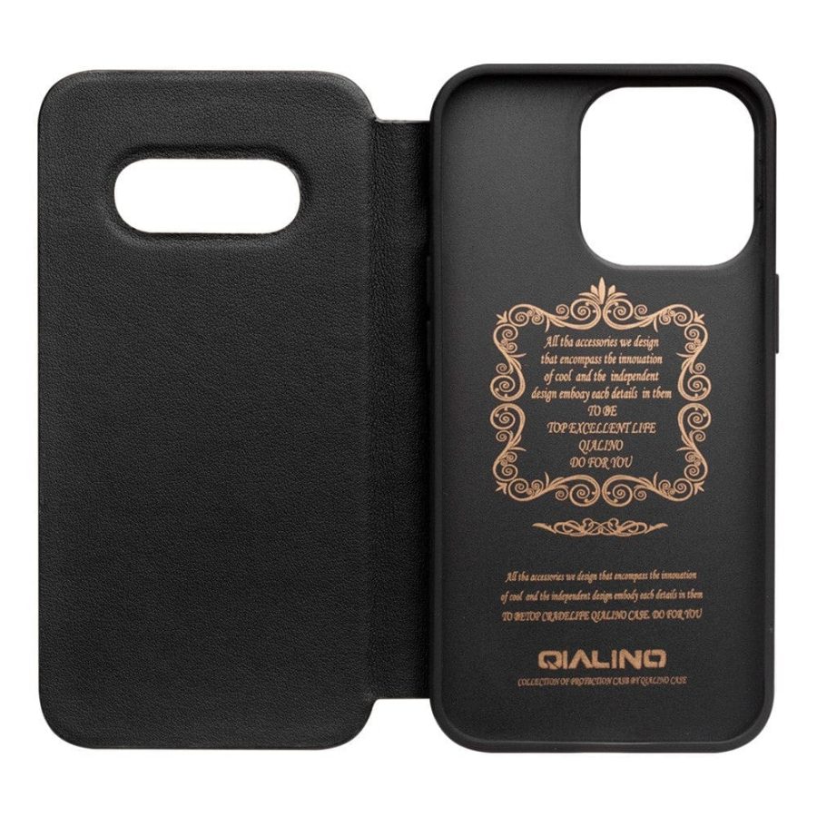 QIALINO for iPhone 13 Pro Case Ultra Thin Premium Genuine Leather Flip Cover
