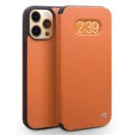 QIALINO for iPhone 13 Pro Case Ultra Thin Premium Genuine Leather Flip Cover