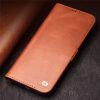 101132998A-8 QIALINO for iPhone 12 Mini Case Magnetic Clasp Genuine Leather Wallet Stand Phone Cover