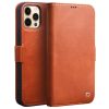 101133000A-1 QIALINO for iPhone 12 Pro Case Magnetic Clasp Genuine Leather Wallet Stand Phone Cover