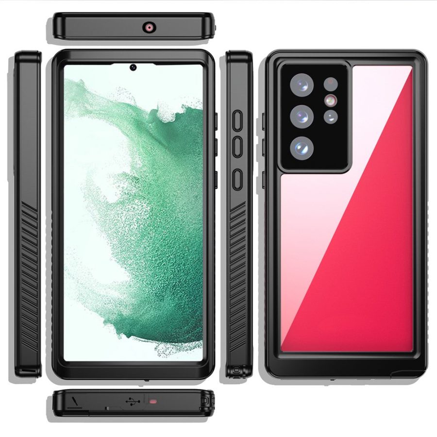 101244326A-10 REDPEPPER FS Series for Samsung Galaxy S22 Ultra IP68 Waterproof Case Full Protection Clear Phone Cover