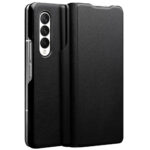 QIALINO For Samsung Galaxy Z Fold3 Case Nappa Texture Genuine Leather Flip Phone Cover with Pen Holder