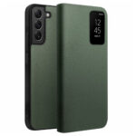 QIALINO For Samsung Galaxy S22 Case Smart View Window Genuine Cowhide Leather Flip Cover