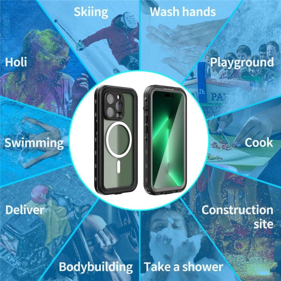 660108798B-13 REDPEPPER Dot+ Series for iPhone 14 Pro IP68 Waterproof Clear Phone Case | Compatible with MagSafe