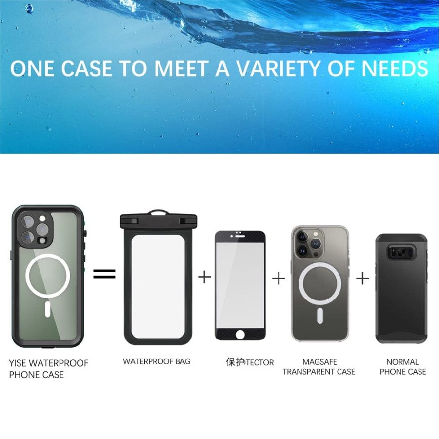 660108799A-13 REDPEPPER Dot+ Series For iPhone 14 Pro Max Case IP68 Waterproof Clear Phone Cover | Compatible with MagSafe